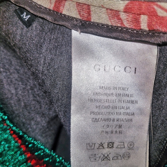 Gucci floral print green red stripe ribbed collar cuff neoprene scuba knit - Picture 3 of 4